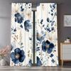 1pc Navy blue and gold floral print pattern curtains   polyester fabric   suitable for bedroom living room decoration