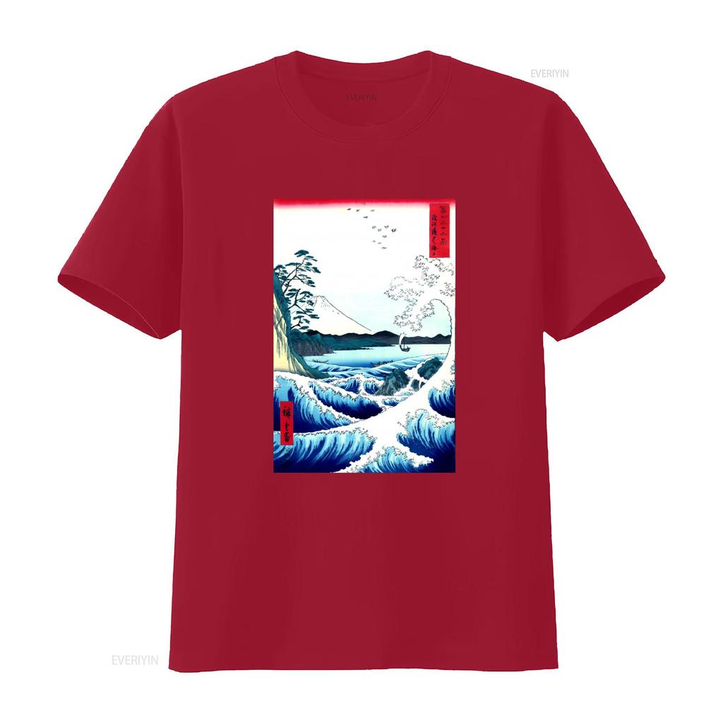 Hiroshige Utagawa Japanese Seascape in Satta T Shirt Classic Art Print Design High Quality Fabric Perfect for Lovers vintage