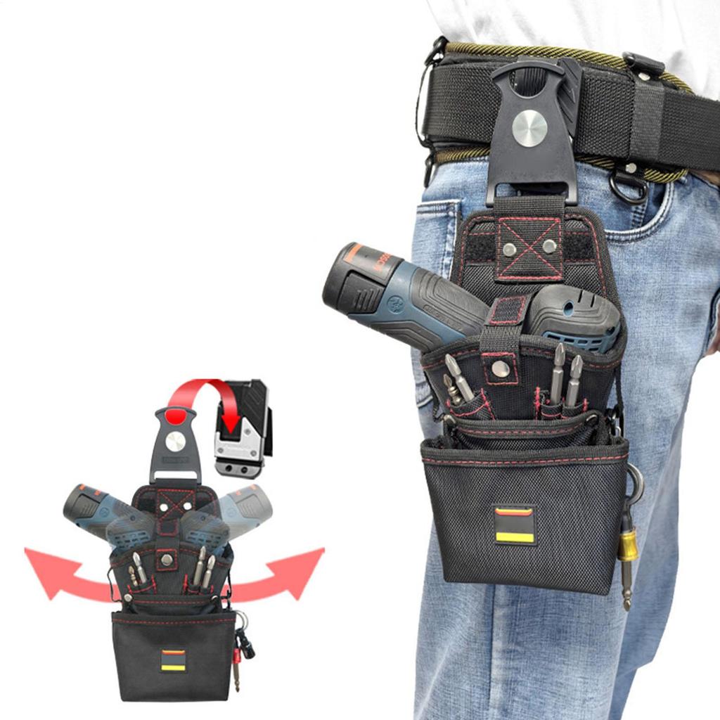 Belt Tool Pouch Magnetic Utility Work Organizer Bag Heavy-Duty Electric Drill Holder Screw Pouch Anti-Scratch Electrician