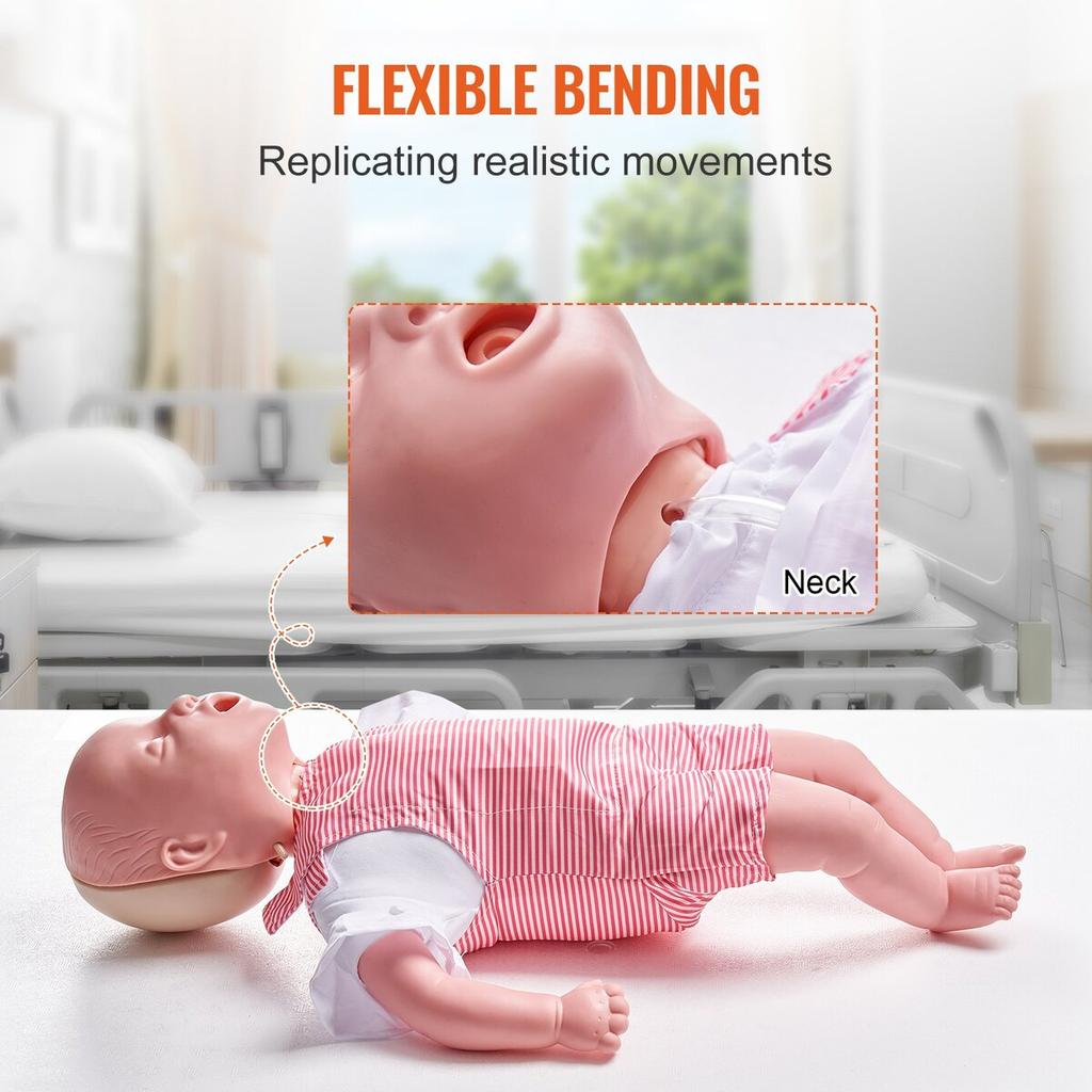 Infant CPR Training Manikin, Heimlich Maneuver and Cardiopulmonary Resuscitation (CPR) Practice, Professional Infant Airway Obstruction Training