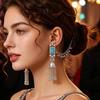 Bohemian Indian Style Long Tassel Bell Dangle Earrings