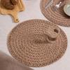 New Woven Dining Placemats Round Washable Insulation Mat Boho Style Heat-resistant Table Mat For Coffee Kitchen Dining Room
