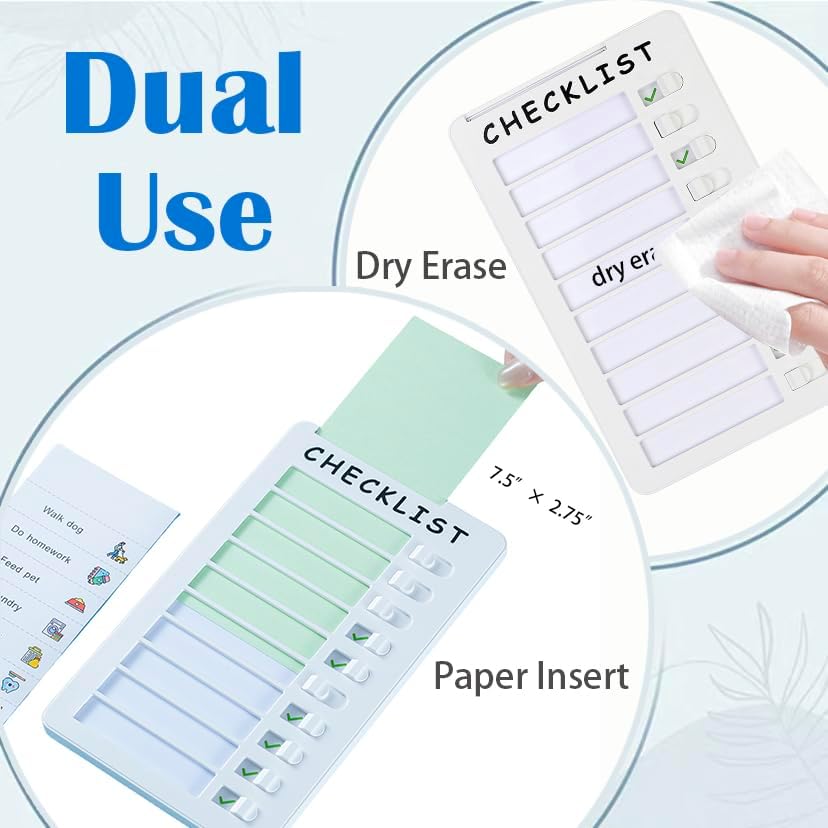 Dry Erase Chore Chart, Standable Whiteboard Checklist Board, Chore Chart for Kids Routine Chart with a Pen (Standable)