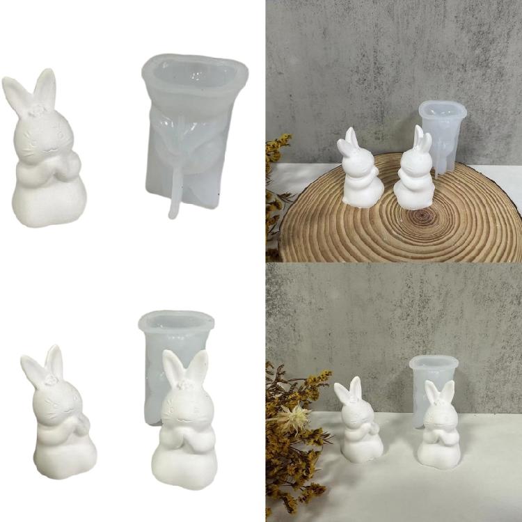 Hasen-Gießformen aus Harz für DIY-Kerzen, Hasenform-Gießformen