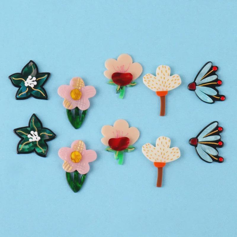 Acrylic Flower & Butterfly DIY Jewelry and Accessories: Earrings, Hairpins, Phone Case Patches.