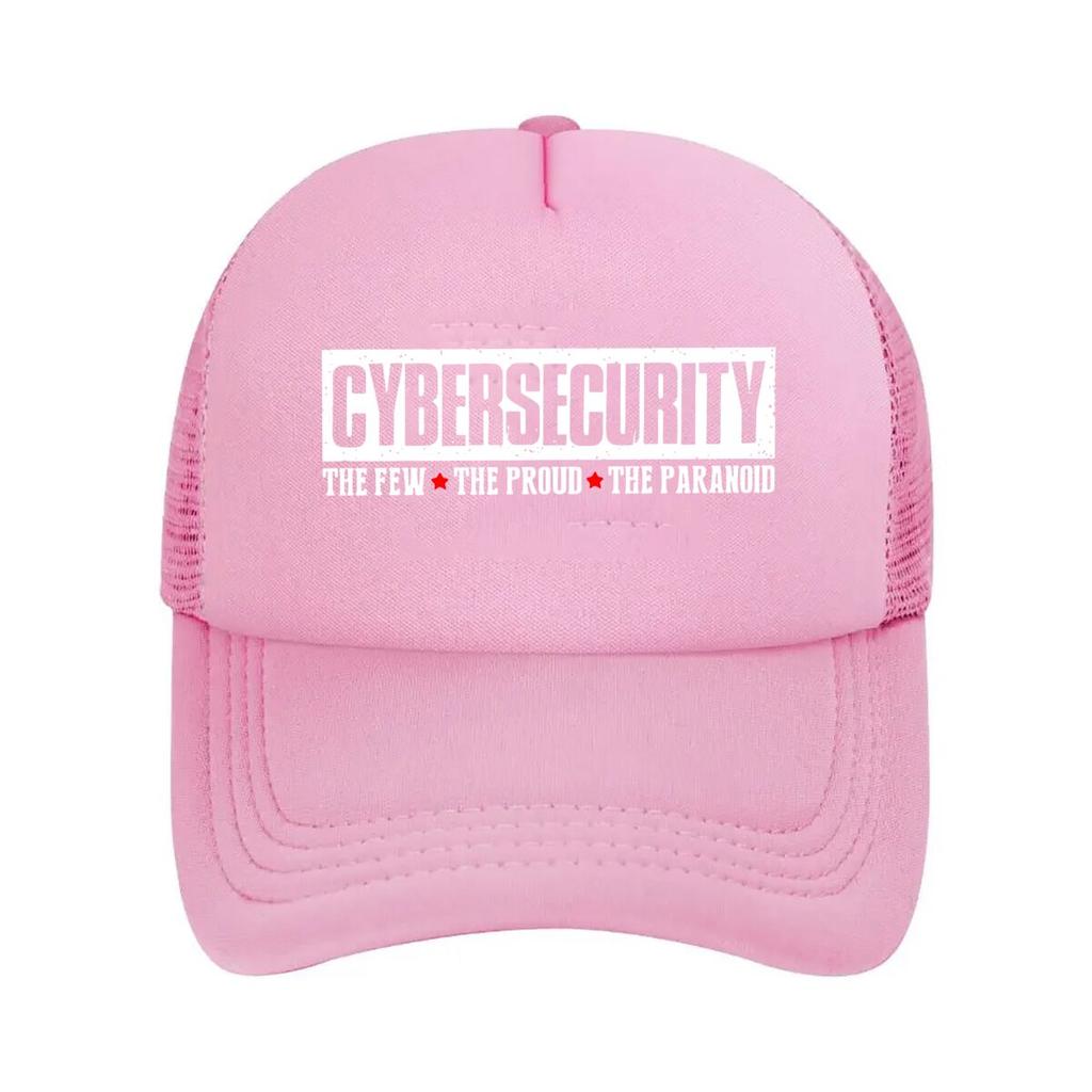 Cybersecurity Tech - Themed, Bold - Text Paranoia Art Design Mesh Baseball Cap
