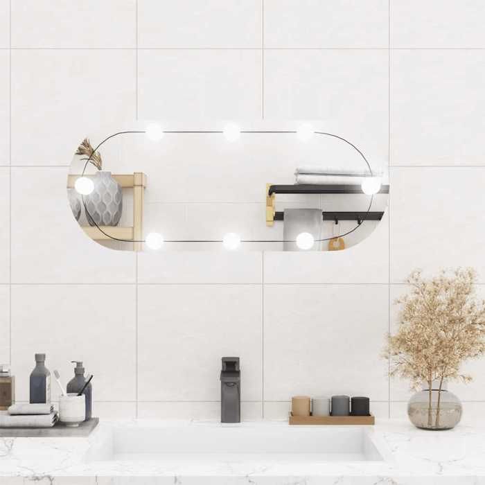 VidaXL Miroir Mural avec Eclairage LED, Miroir de Maquillage, Miroir Cosmétique, Décoration Chambre à Coucher Salon Salle de 3189161