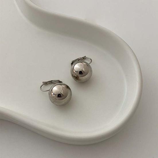 1 Pair Ball Dangle Earrings for Women, Metal Round Ball Drop Earrings, Sliver Gold Plated Jewelry Gifts