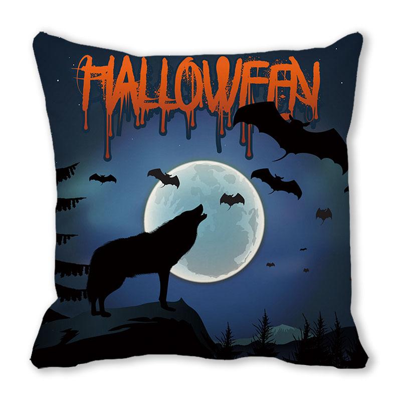 Home Decor Happy Halloween Pillowcase Pumpkin Devil Decor Pillowcase Halloween Print Pillowcase 45x45cm funda de almohada
