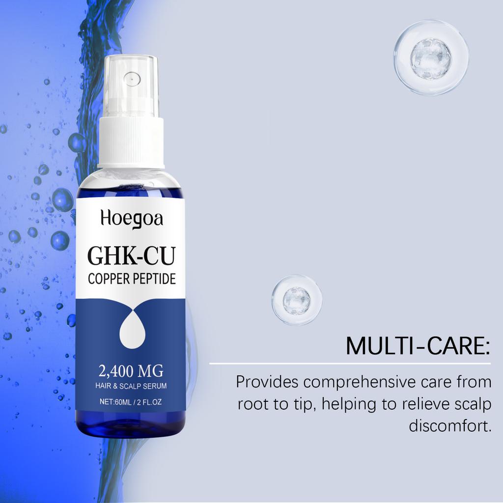 60ml GHK Cu Peptyd Miedziowy Spray Serum do Włosów Głębokie Odżywianie Włosów Szybko Wchłaniający Nawilżający Wzmacnia Korzenie Nie Tłusty