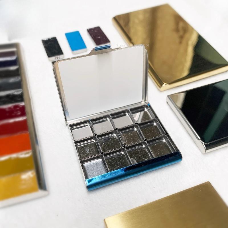 Ultra-thin Travel Edition Watercolor Box Magnetic Attachment Type Pigments Packaging Box Outdoor Watercolor Palette Art Tools