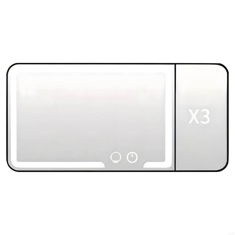 28GC Автомобильное зеркало с тройным увеличителем, 40 гибких светодиодных огней, аккумулятор 1200 мАч, крепление на ремешке, алюминиевая рама