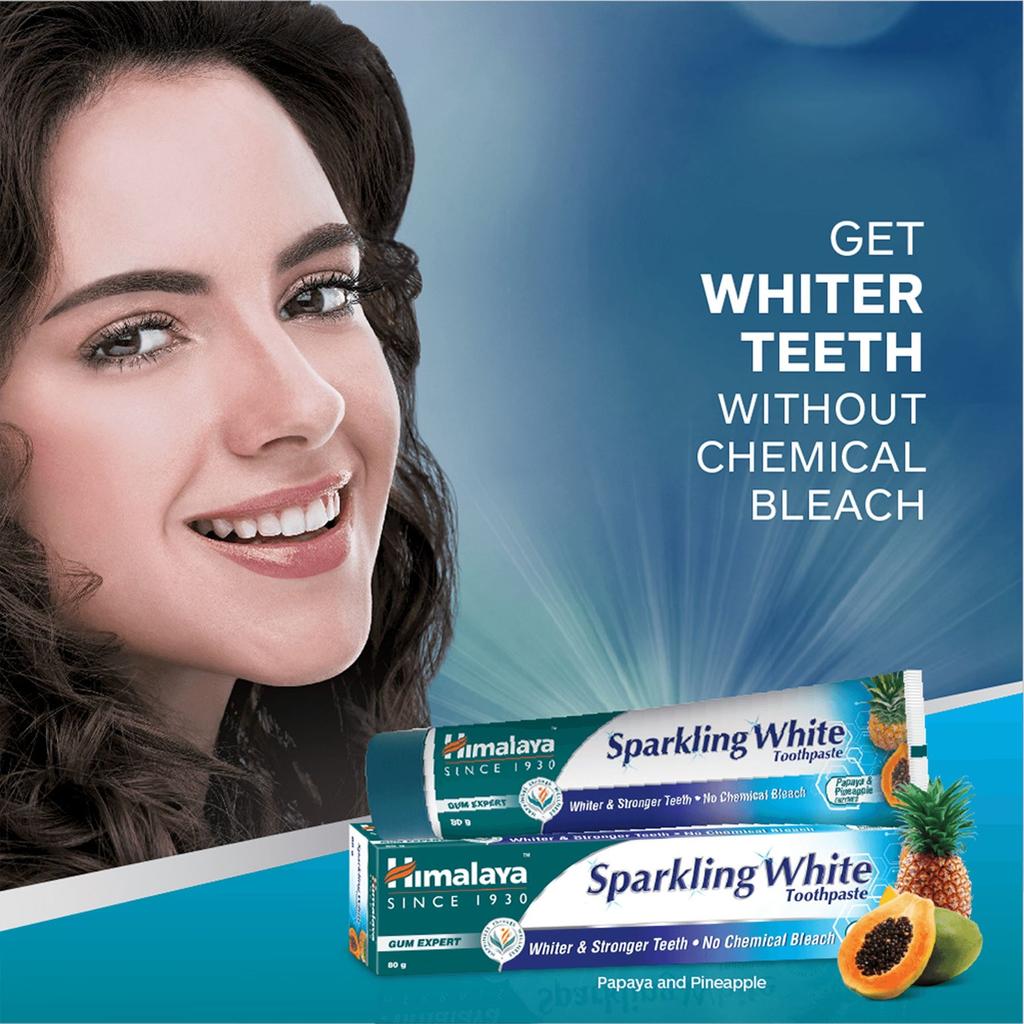Paquete de 2 pastas de dientes Himalaya Sparkling White - Gum Expert, 150 g
