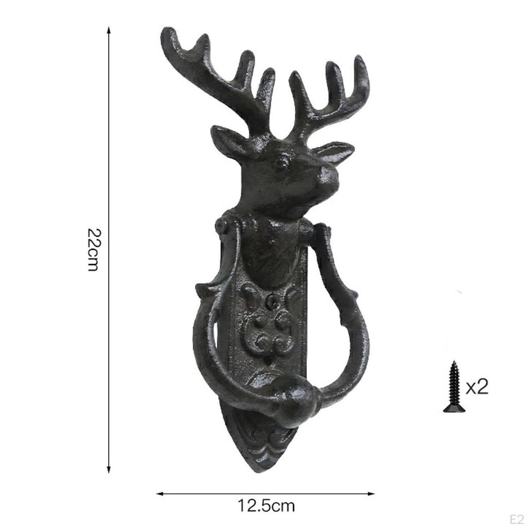 Deer Head Door Knocker Accessory Practical Easy To Install Sturdy Heavy Duty
