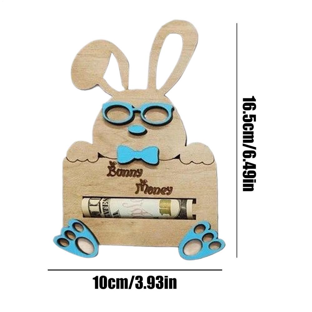 Пасхальный держатель для денег, Пасхальный кролик, кошелек для денег, деревянный держатель для поздравительной открытки, праздничные украшения для украшения центра стола