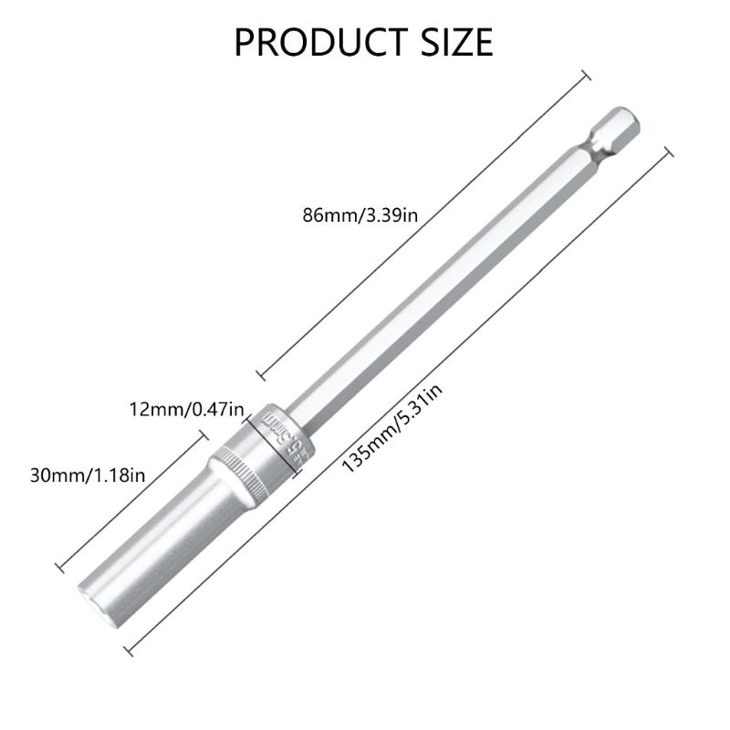 Extra Long Socket Wrench 4-14mm Hex Bit Socket Nut Driver for Screwdriver Easy Installation and Mechanical Repairs Tool