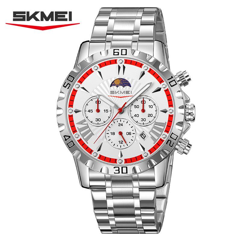 Luxury Golden Watch for Men Fashion Waterproof Male Wristwatch Moon Phase Quartz Men's Watches Relogio Masculino