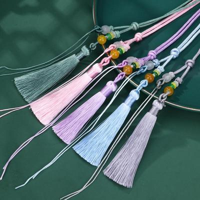 Exquisite Pearl and Jade Tassel Ornament with Pull Ring