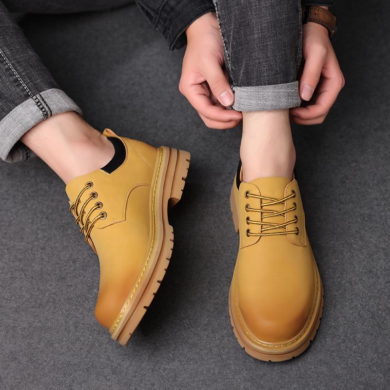 Fashion Fashion men's thick soled shoes Retro and high-quality genuine leather Casual business or partyDerby Luxury Adult Shoes New