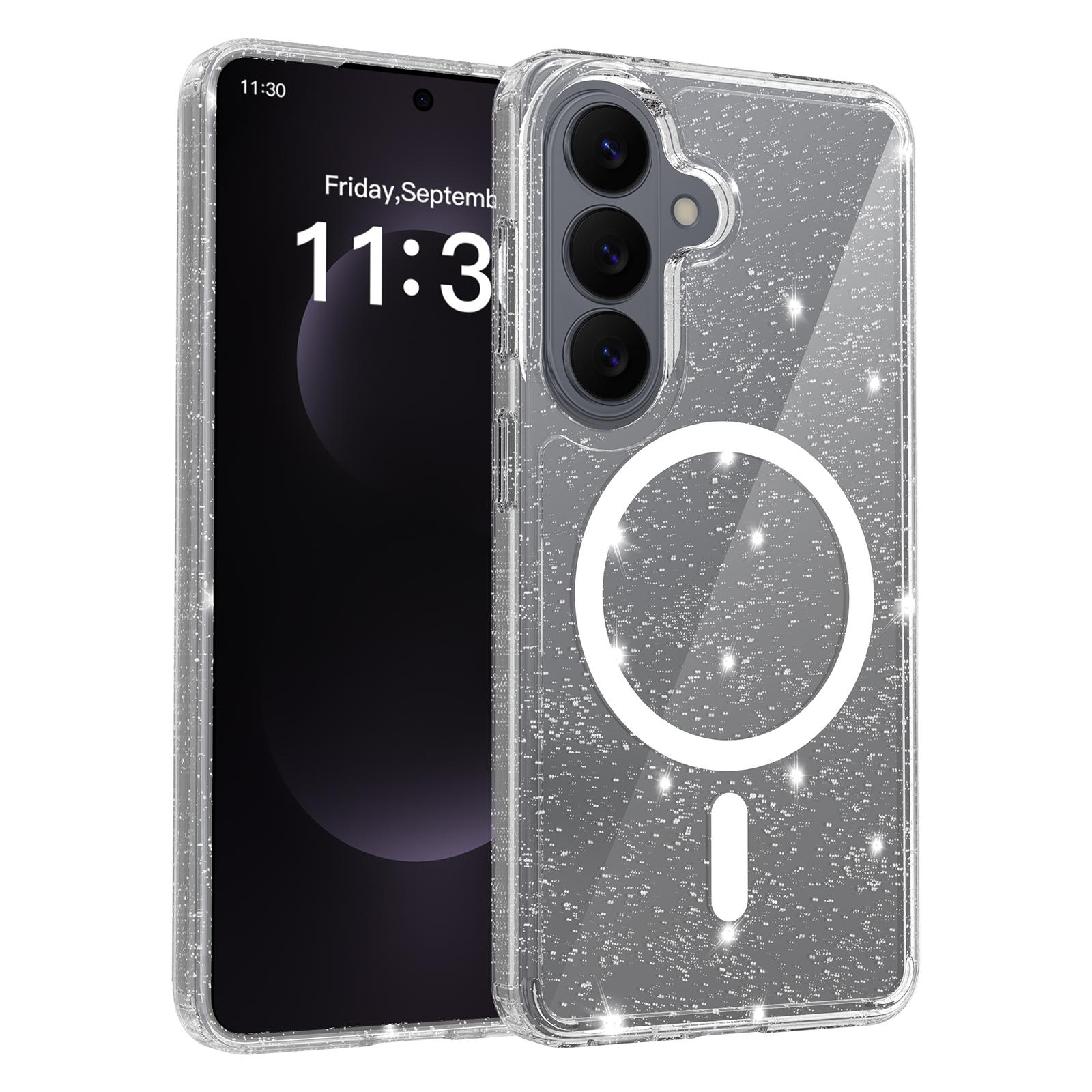 

Anti Yellowing Clear Case for Magsafe Mag Safe Samsung S26 Plus S25 Edge S24 Ultra S23 Glitter Military Grade Protection Shockproof Cover Transparent S25 ultra