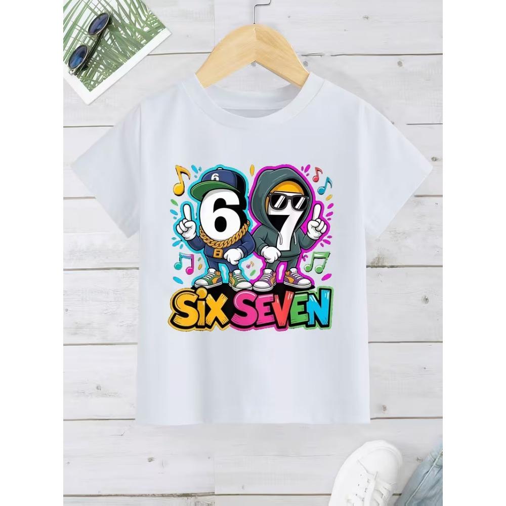 Modisches Jungen T-Shirt SIX SEVEN 67 Digitaldruck Kinder Freizeit Oberteil Sommer Kinder Kurzarm T-Shirt