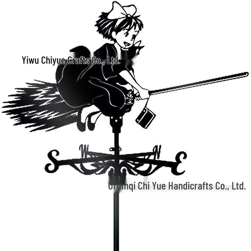 Weather Vane Ornament: Outdoor Wrought Iron Spray-Painted Roof Decoration Metal Craft