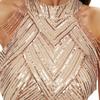 Damen Sexy Pailletten Quasten Schulterfrei Neckholder Bodycon Maxikleid Party Abendkleid Formelle Kleider Meerjungfrau Bodycon Cocktail Abendkleid für Damen