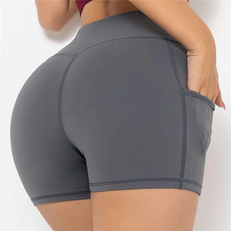 Leggings Depot Women's High Waist Gym Shorts - 6 Inch Active Yoga Shorts With Pockets, Navy, 1X - View #3