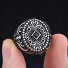 New 316L Stainless Steel Retro Turkish Signet Pattern Totem Rings With Red&Black Inlay Zircon For Man Punk Motor Biker Jewelry