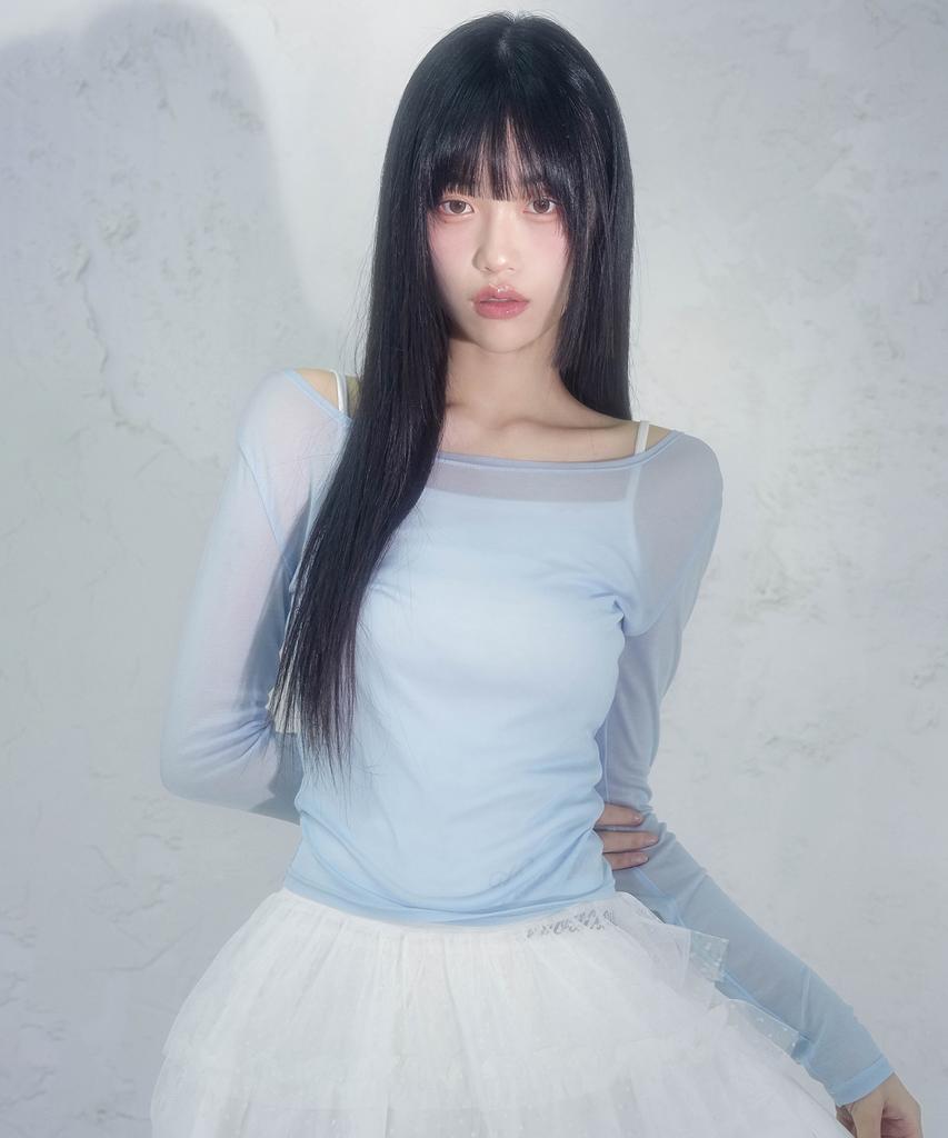VIVACIOUS Newage See-Through Spandex Tee_6 Colors