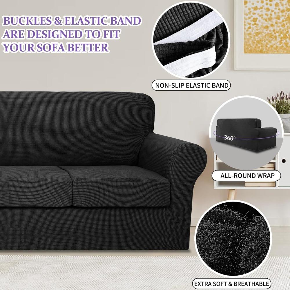 Stretch Jacquard Sofa Slipcovers Elastic Spandex Sofa Cover Couch Covers for Living Room Seat Cushion Couch Furniture Protector