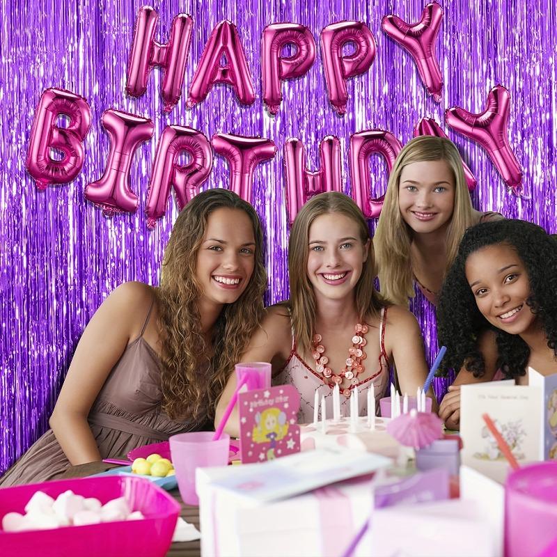 8pcs Sparkling Streamer Backdrop with Tassels for Parties Birthdays New Year Christmas Halloween Weddings Create Glitterin Decor