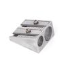 Creative Aluminum Alloy Double Hole Bevel Pencil Sharpener for Primary School Supplies