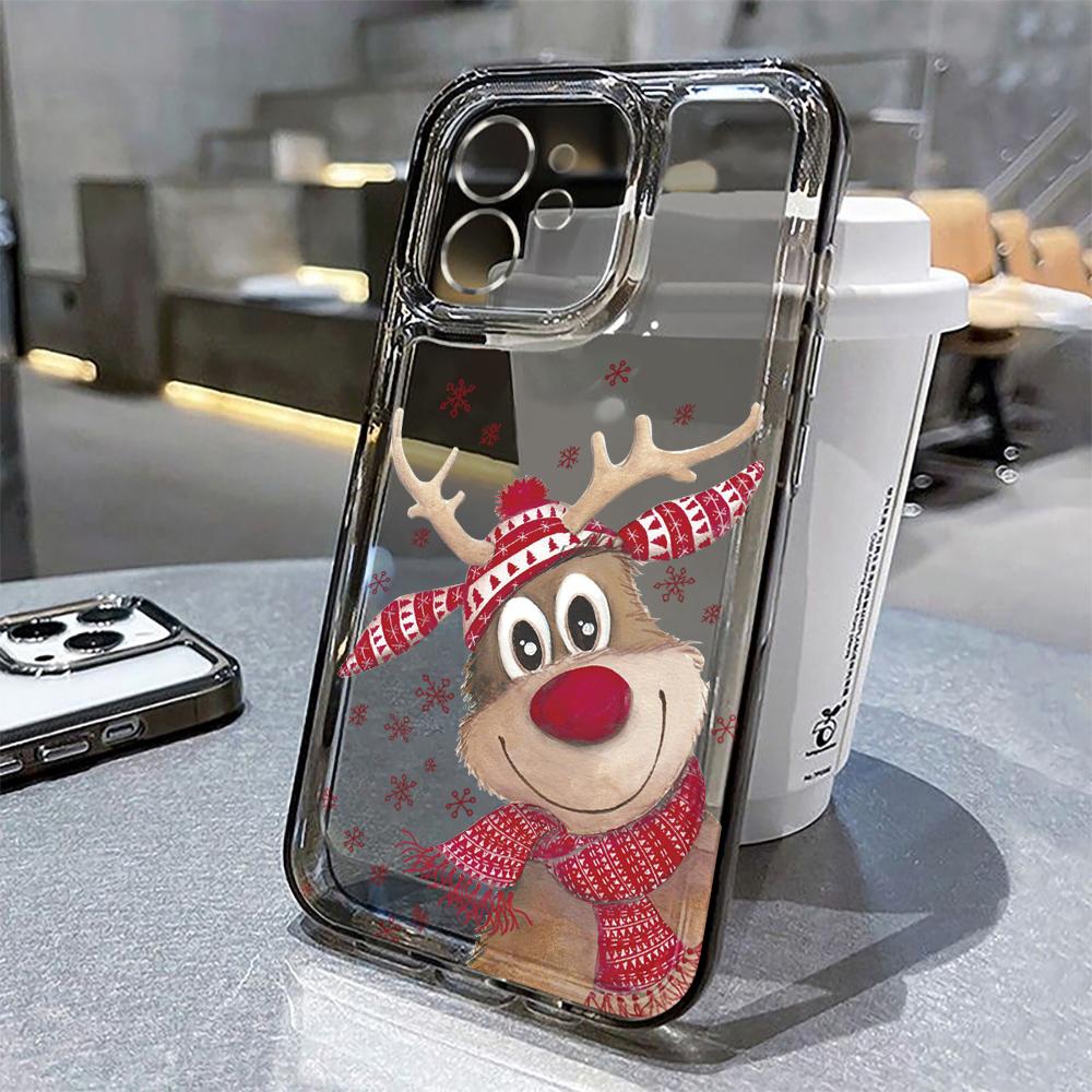 Silicone Christmas Phone Case For iPhone 16 Pro Funda iPhone 14 15 13 Pro Max 11 12 XR X XS 7 8 Plus SE 16promax 15promax Cover