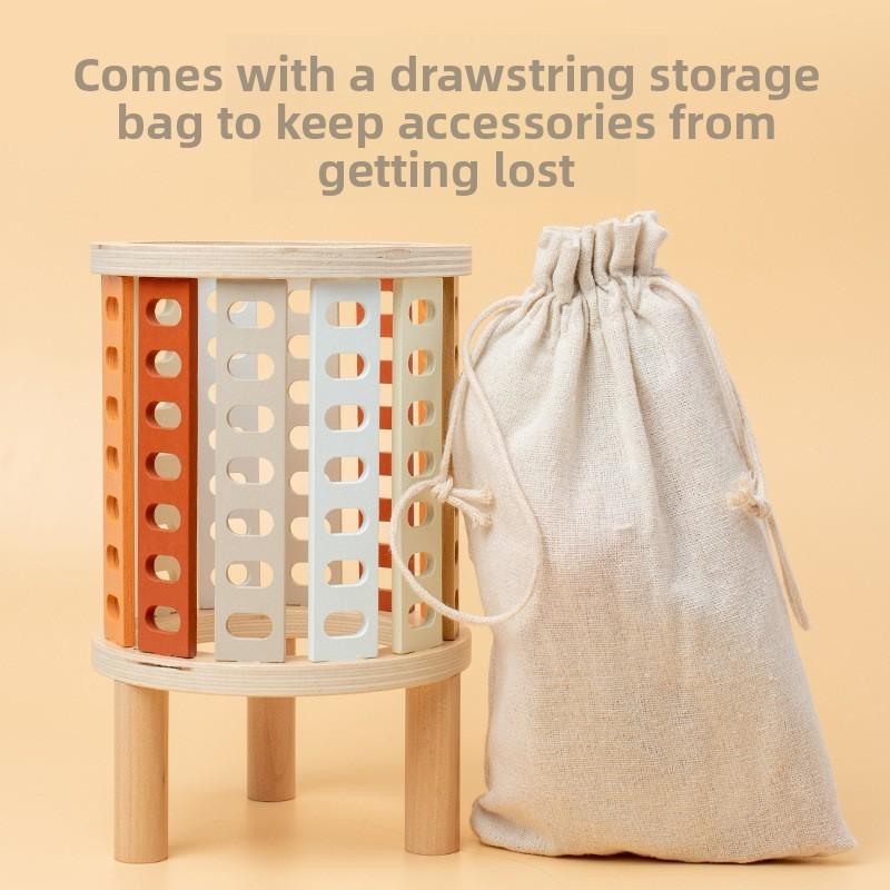 Wooden Tower Puzzle Game For Kids With Dice And Party Play Set