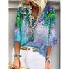 Summer Casual Printed V-Neck Half Sleeve T-Shirt Women's Fashion Blouse Plus Size S-3XL Femme Tops