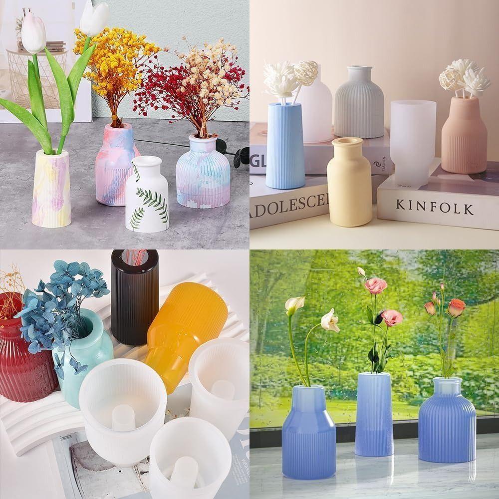 3D Vase Silicone Mold DIY Casting Molds Unique Concrete Vase Mold  Home Decor