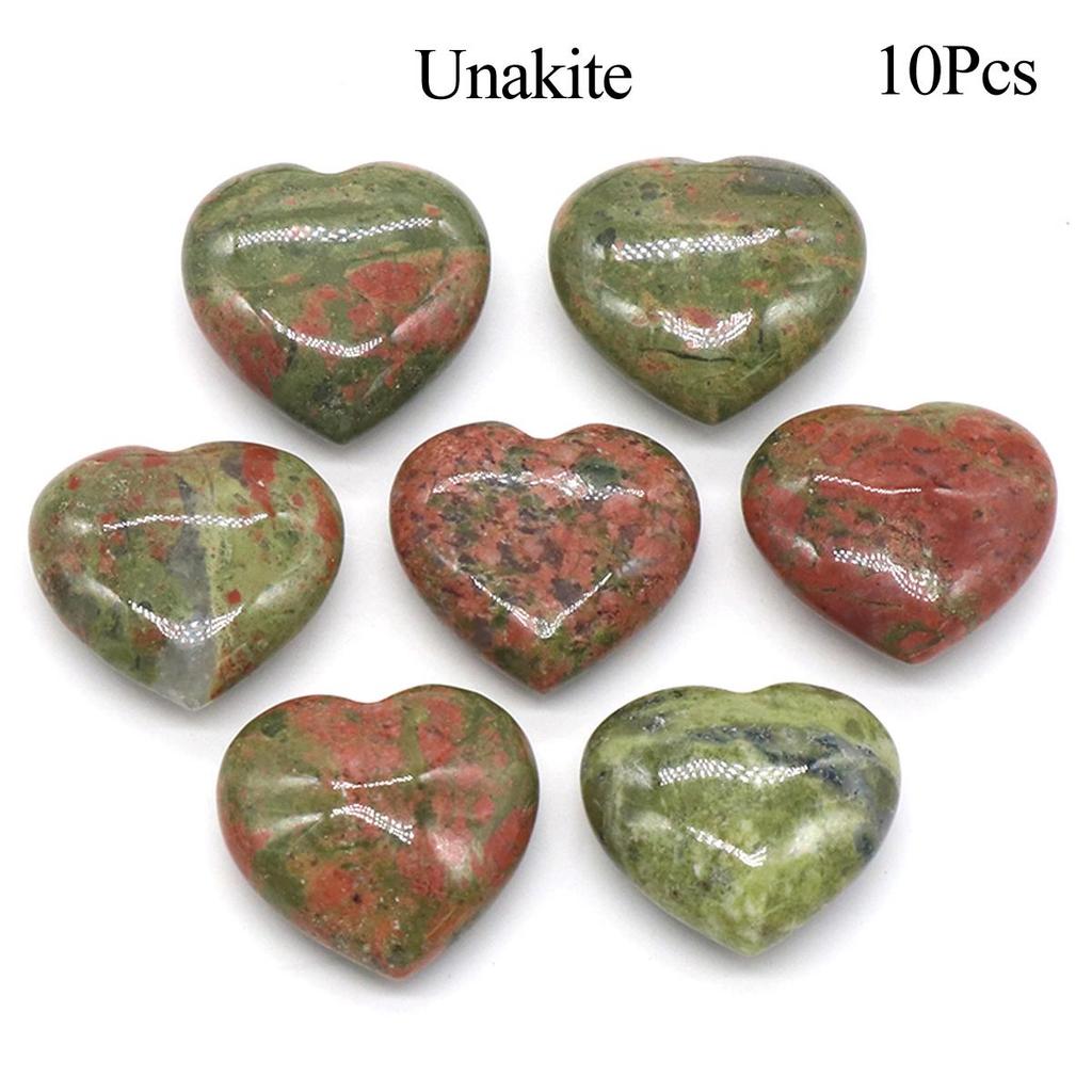 Herz-Kristall-Ornament-Dekoration, Energie-Naturstein, Reiki-Heil-Edelstein für Topfpflanzen, Fischtanks, Aquarien, Heimdekoration, Schmuckzubehör, 2 × 2 cm