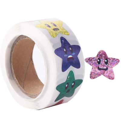 500pcs/roll Office Stationery Colorful Glitter Star Stickers Teacher Encouragement Supply  Office