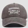 Unisex WARNING GRUMPY OLD BASTARD Print Wash Baseball Caps Spring and Autumn Outdoor Adjustable Casual Hats Sunscreen Hat