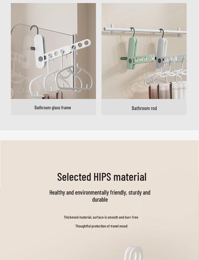 Portable Foldable Multi-Hole Clothes Hanger for Travel and Business Trips