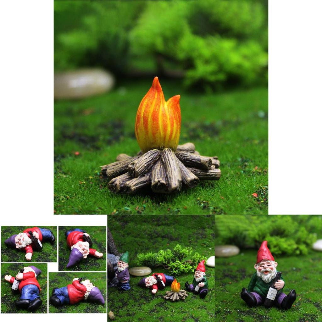 Creative Miniature Naughty Gnome Statues Set For Colorful Garden Ornamentation