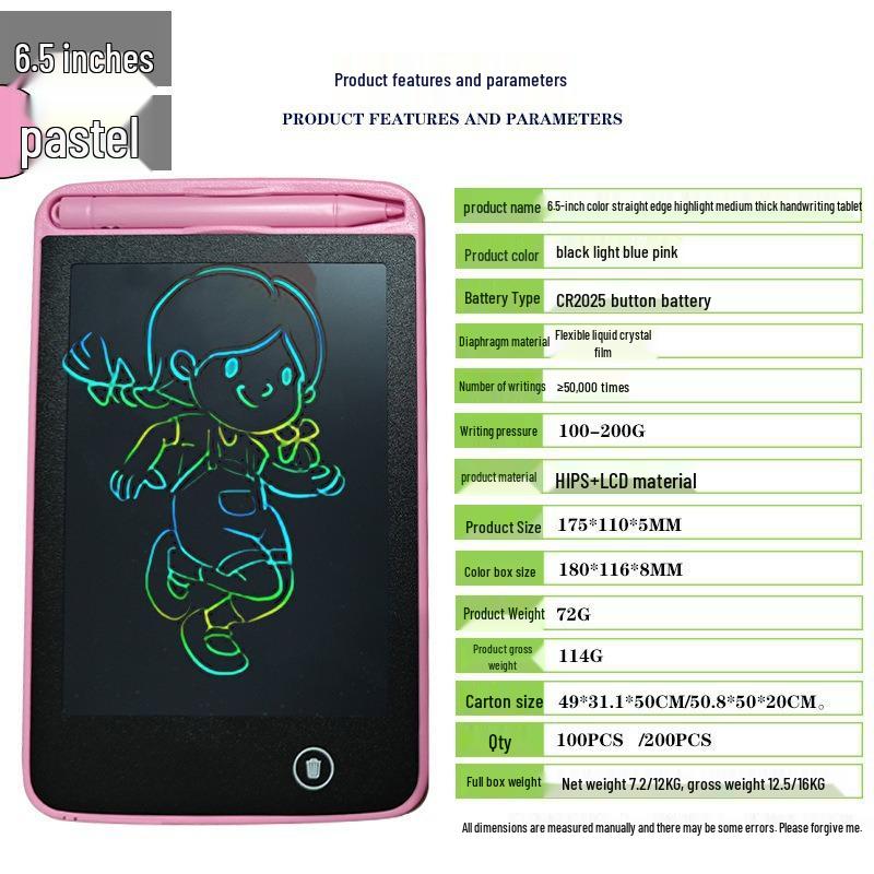LCD Writing Tablet: 6.5-16 Inch Colorful Doodle & Drawing Board for Kids