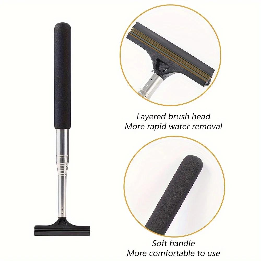 1pc car rearview mirror wiper telescopic car rearview mirror wiper long handle car cleaning tool rearview mirror glass defogger