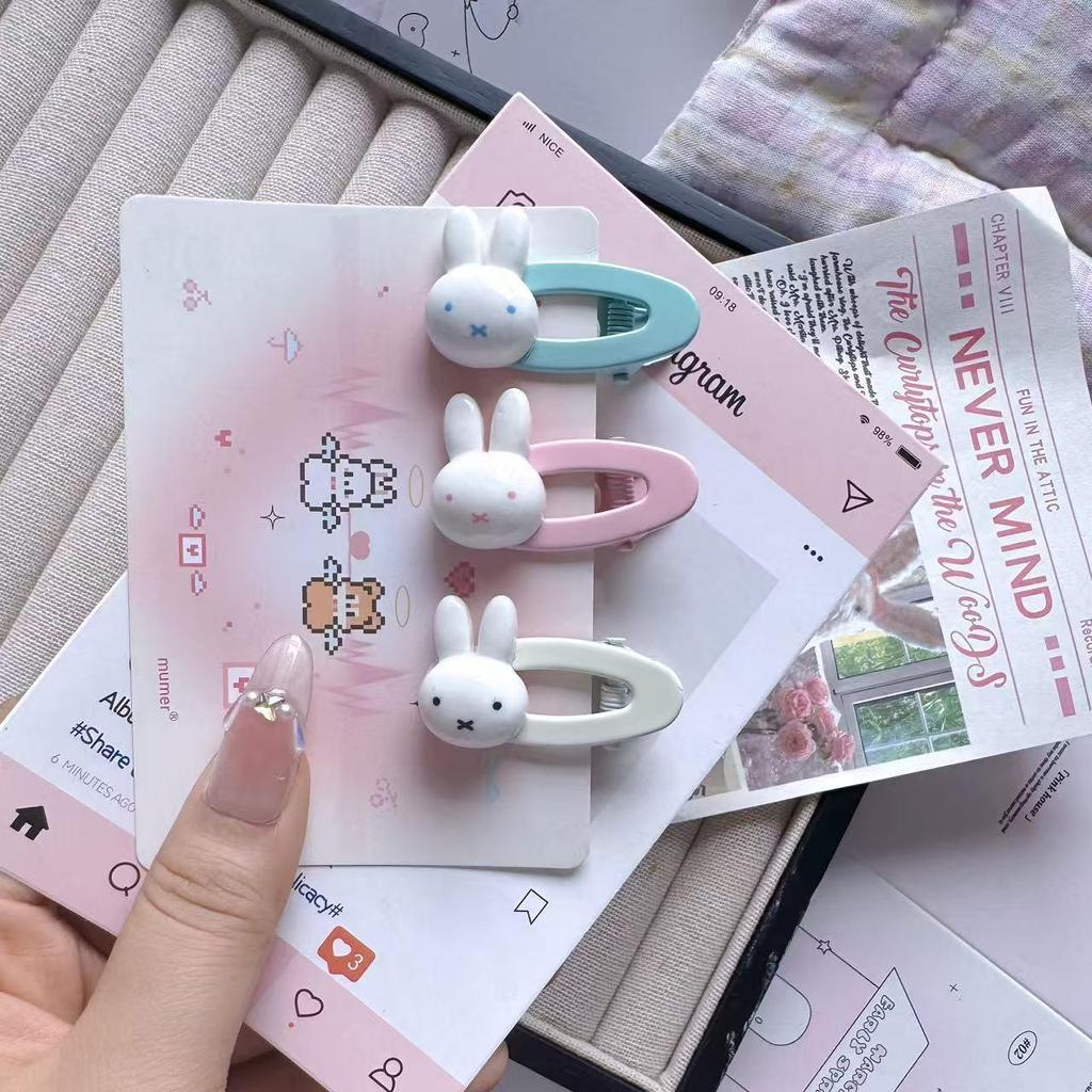 Cute Miffy Oval Hair Clip - Sweet Cartoon Side Bangs Accessory