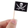 10pcs Pirate Cocktail Toothpick Black Flags Cupcake Topper Skull Cap Pick Pirates Theme Kids Birthday Party decor