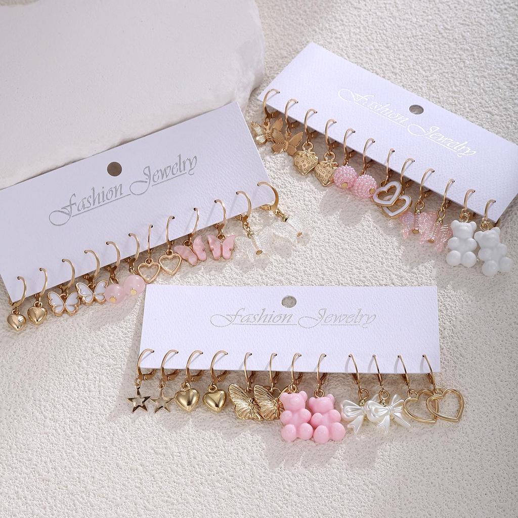 Elegant Heart & Butterfly Animal Earrings: Exquisite High-End Jewelry for Women