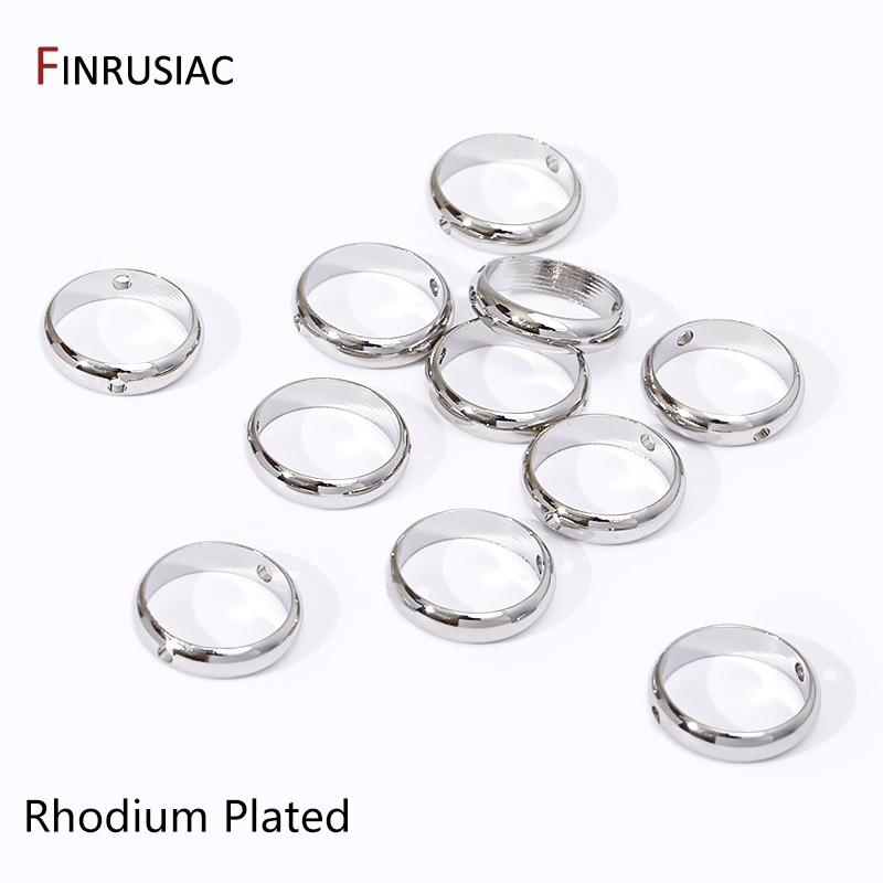 

14K/18K Gold Plated Brass Round Two Hole Frame Beads Connector,Positioning Circle Connector Ring DIY Jewelry Making Accessories 6mm-20 pieces