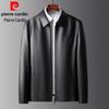 Pierre Cardin Men's Sheepskin Turn-Down Collar Leather Jacket