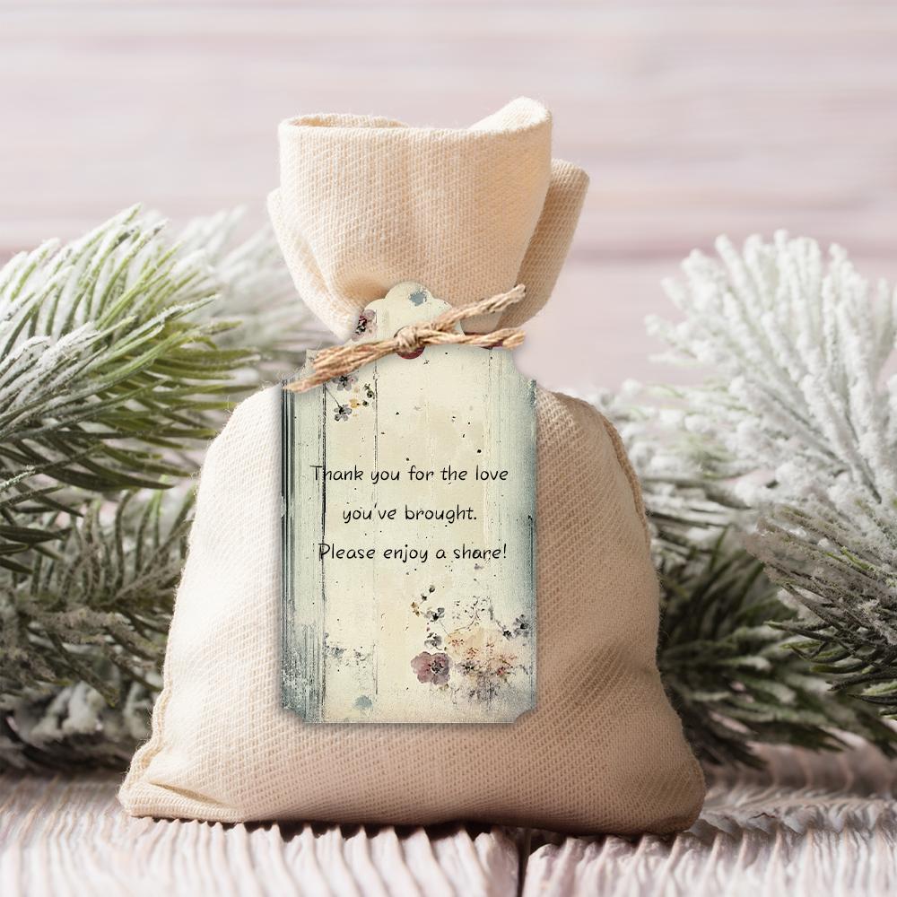 40 Stück leere Blumen-Anhänger für Geschenke, Hochzeiten, Brautpartys, Geburtstage, Nachrichtenkarten, Grußkarten, mit Juteschnur enthalten.